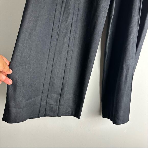 New Ralph Lauren Black Trouser Pants Wide Leg Linen Pleated Front Pockets 12 - Picture 15 of 15
